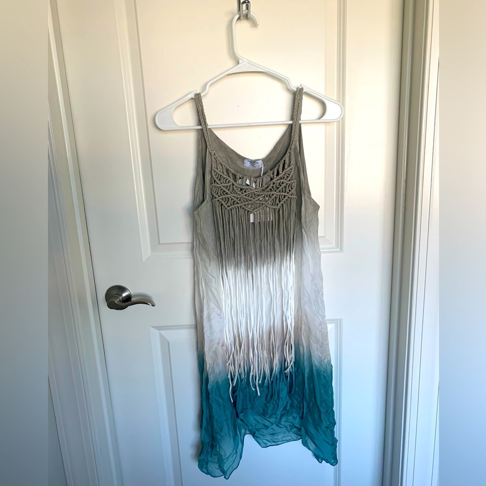 New with tags Femme Fatale dip dyed boho dress size L